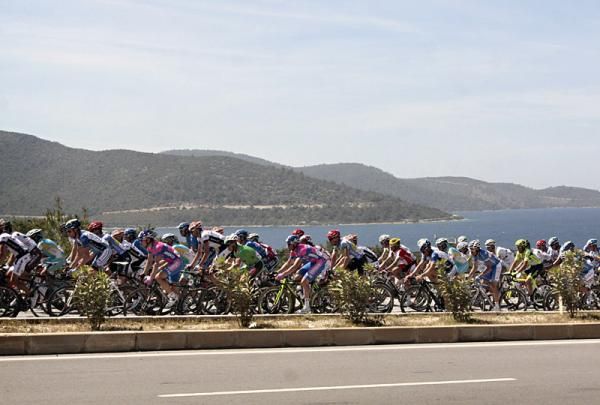 The peloton in action during stage 5 at the Tour of Turkey.