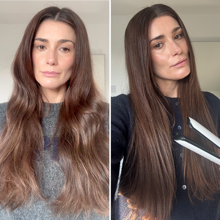 Eleanor testing the best GHD hair straighteners