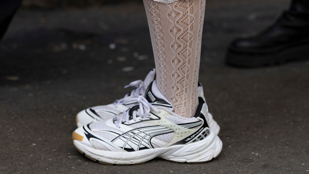 Woman wearing sneakers 