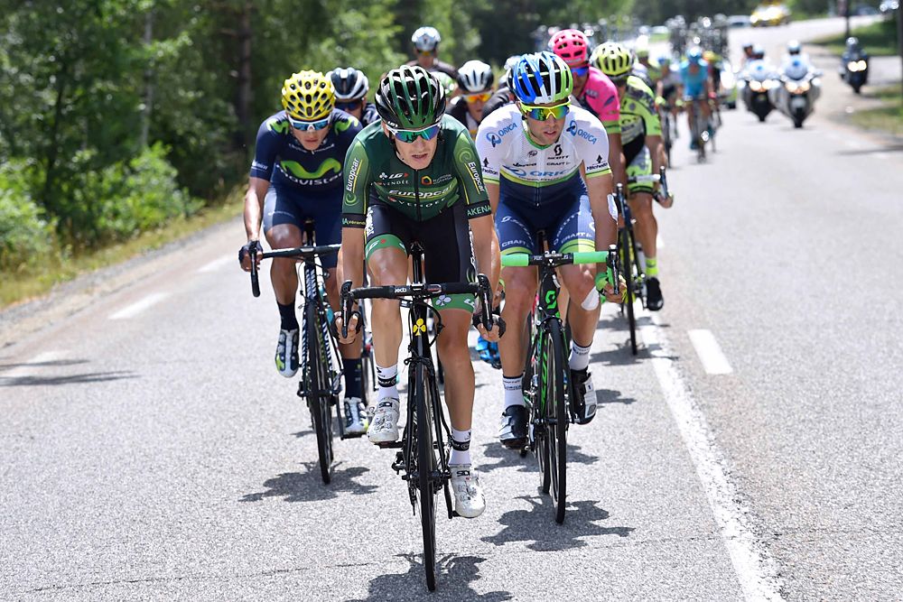 Pierre Rolland (Europcar) in the day's large breakaway