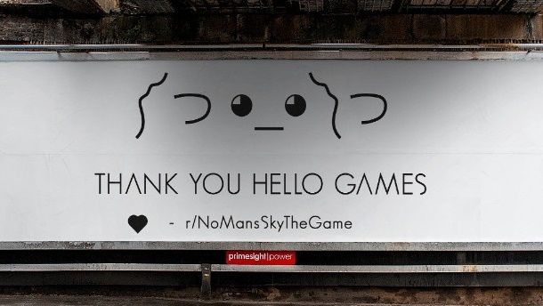 No Man's Sky fans are buying a billboard to say thank you to Hello Games