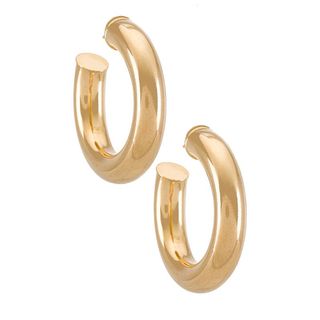 Gold tubular earrings