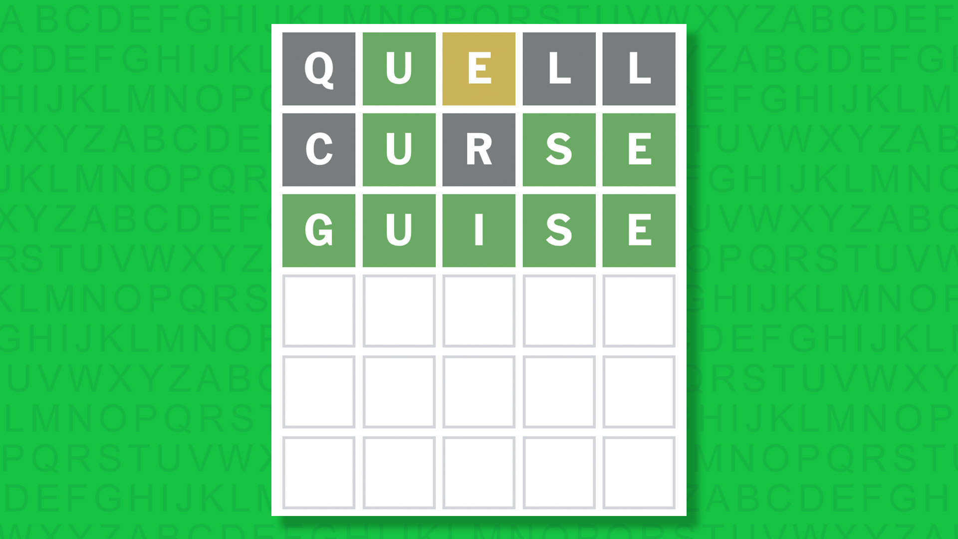 Ответ NYT Wordle для игры 1601 на зеленом фоне