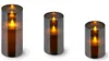 3 Pieces Glass Led Flameless Candle Set