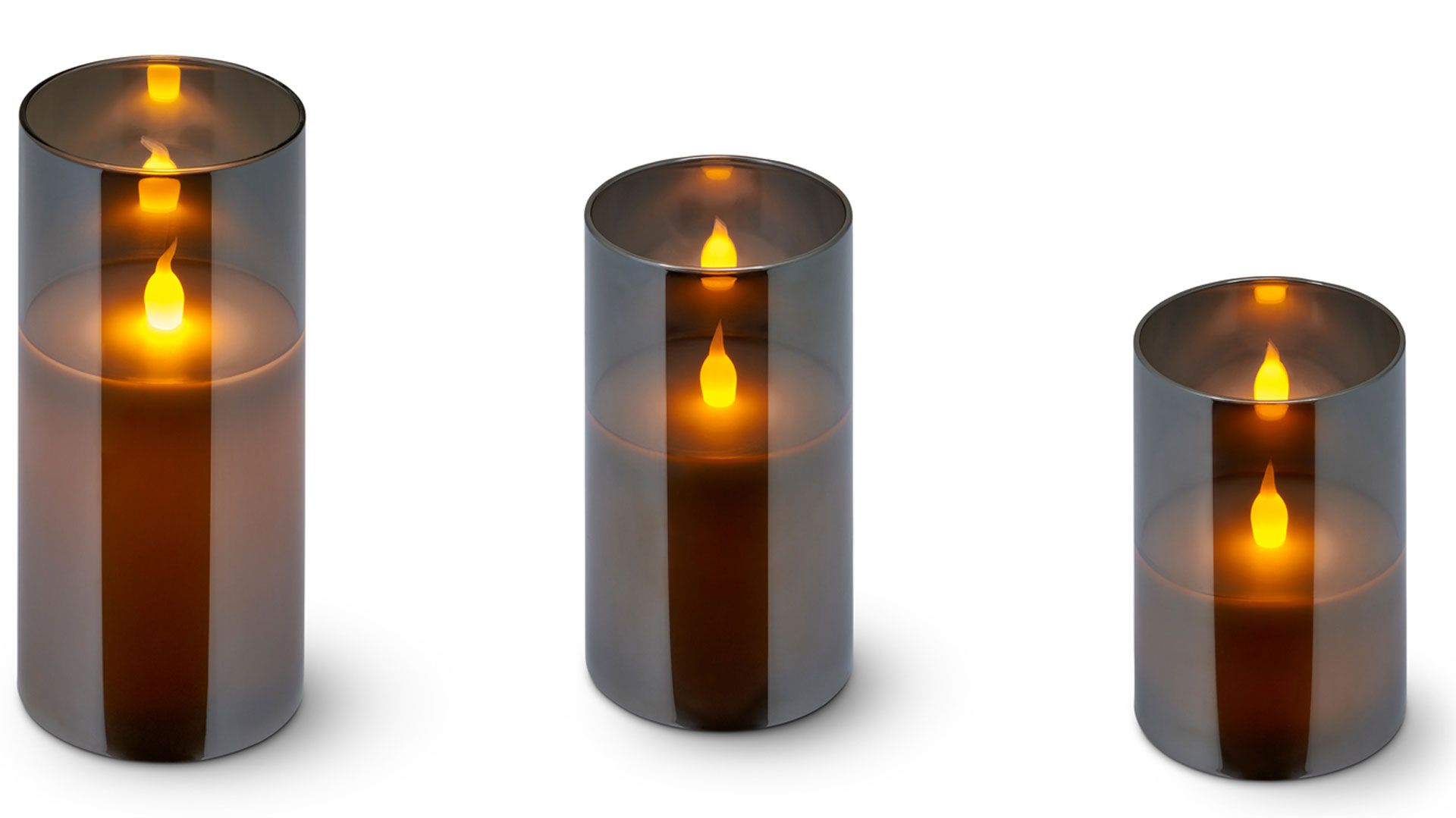 set of 3 best flameless candles in black glass votives by Wayfair