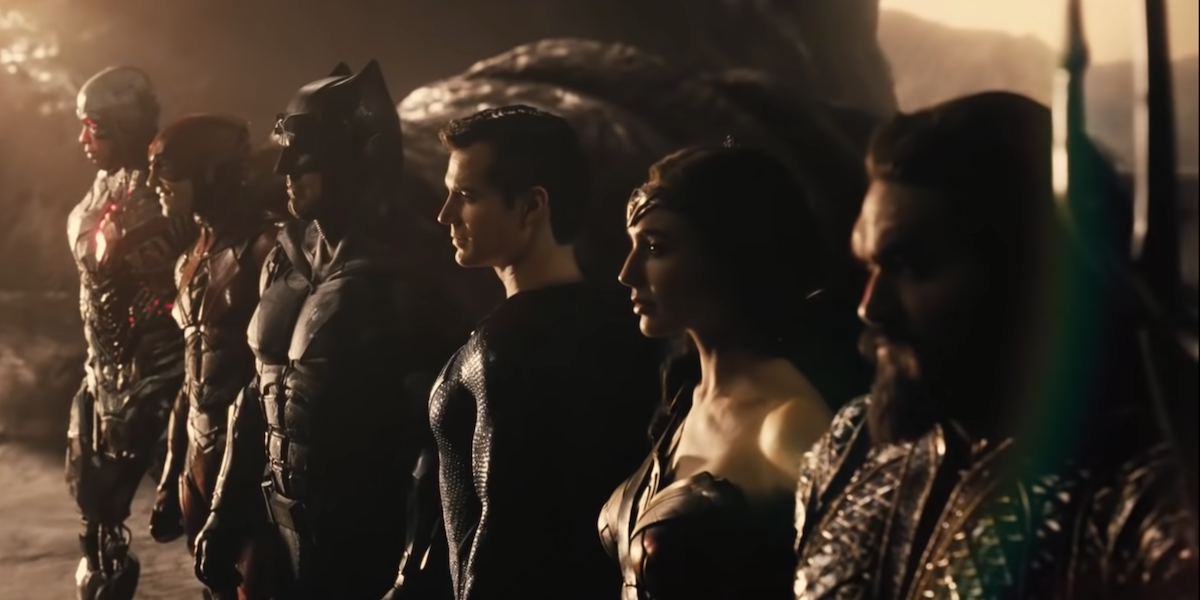 The League assembled in the Snyder Cut trailer