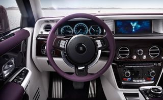 Along the Rolls-Royce Phantom dashboard, technology is discreetly hidden until required