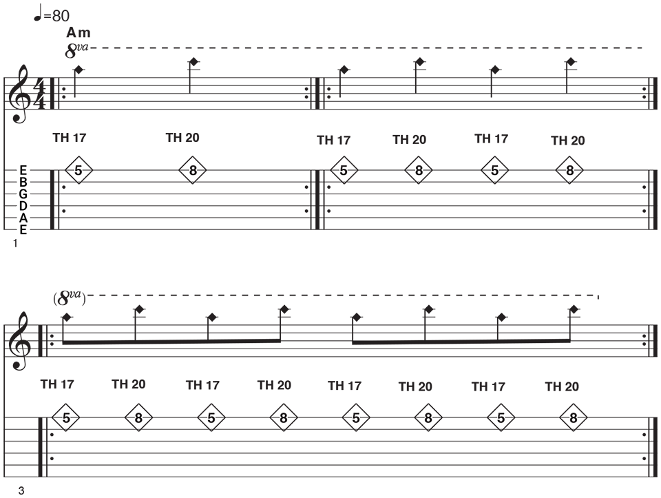 Tapped Harmonics Example