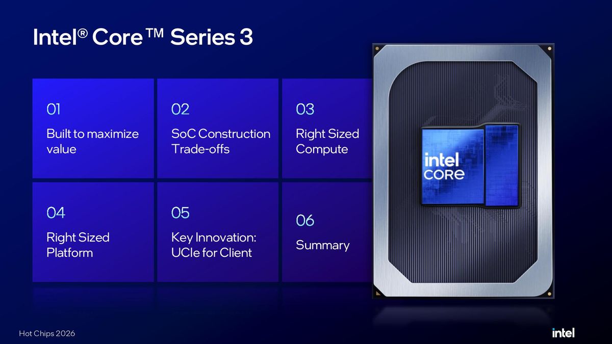 Intel Hot Chips 2026 Wildcat Lake presentation.