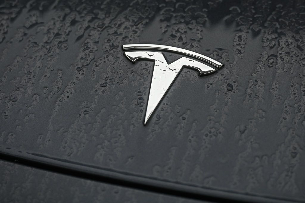 Tesla logo.