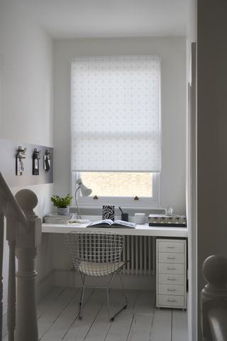 Roller blind in a small hallway office