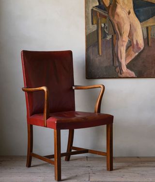 red leather vintage office chair