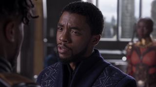 T'Challa talking to Killmonger in Black Panther.
