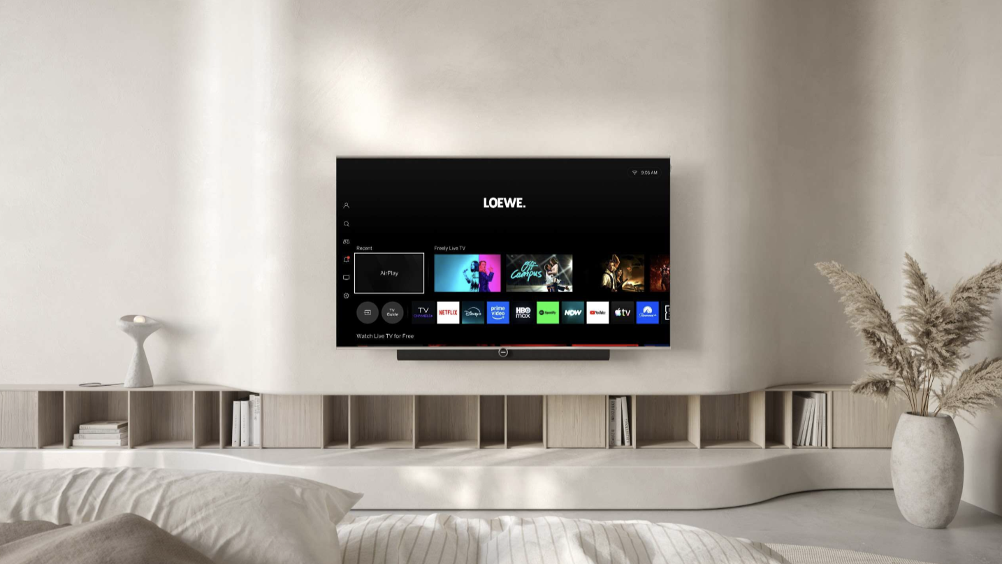 Loewe Antares TV in a white living room