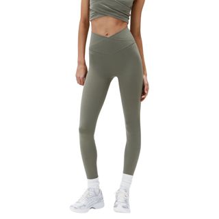 adanola Ultimate Wrap Over Leggings - Olive Green