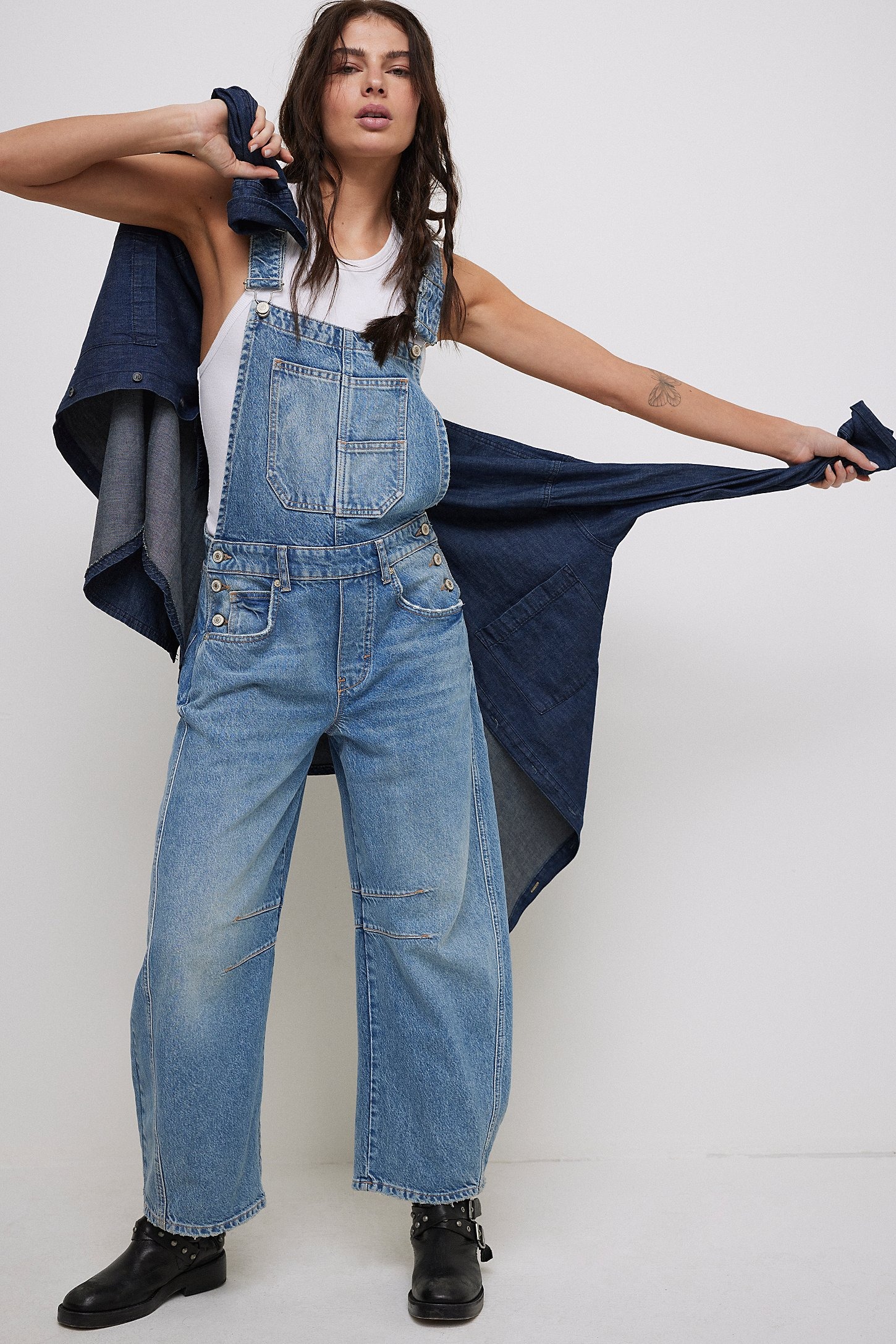 Free People, We the Free Good Luck Barrel Overalls