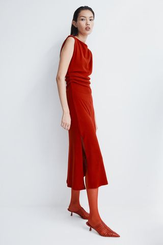 Draped, figure-hugging dress