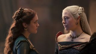 Olivia Cooke as Alicent and Emma D'Arcy as Rhaenyra in House of the Dragon