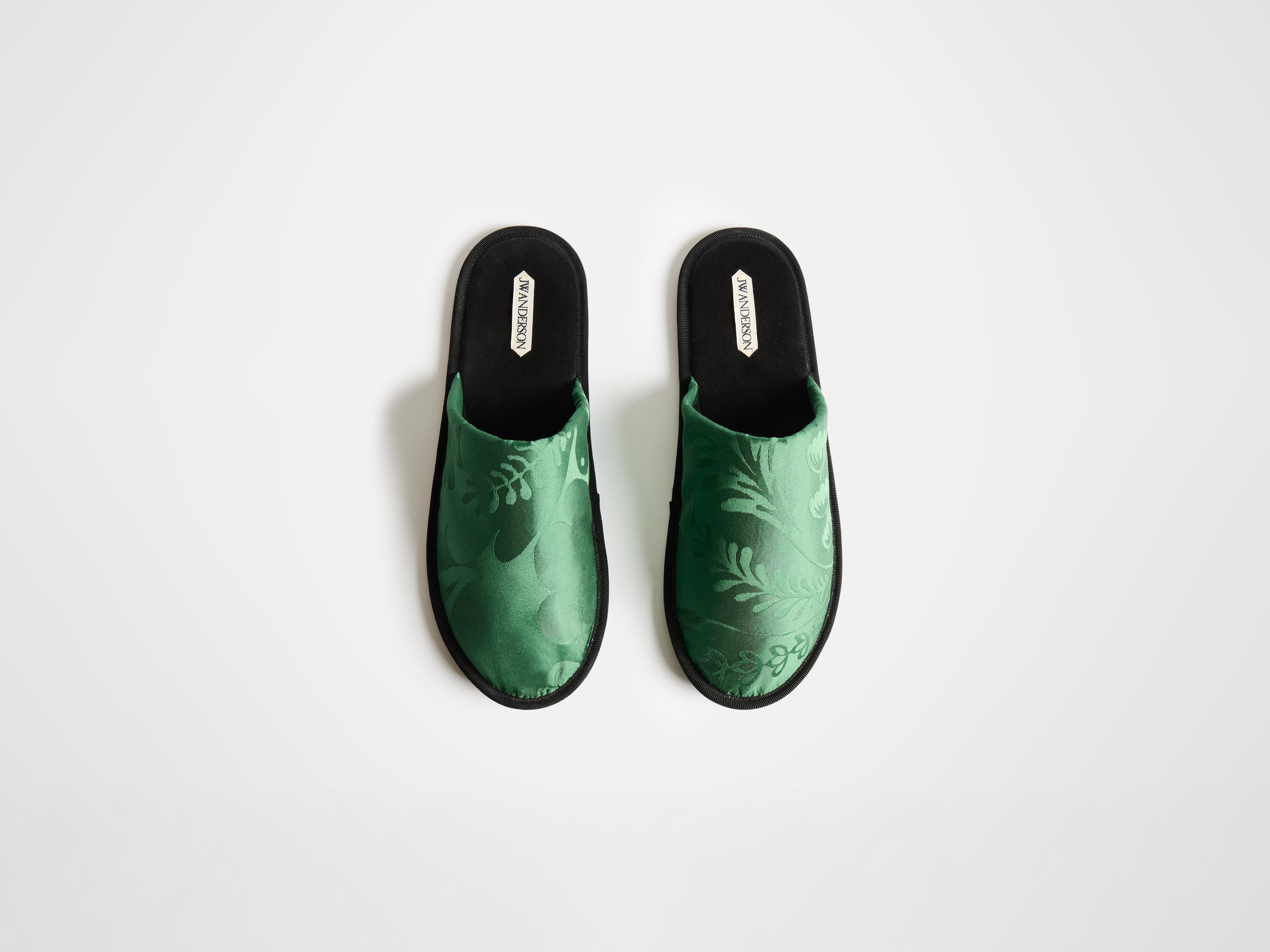 Mens Close Toe Slides in Emerald