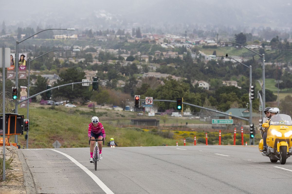 Holly Breck (DNA Pro Cycling) took the green jersey sprint points and attacked solo after lap 2 on stage 2.jpg