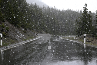 The snowy weather on stage 16 of the Giro d'Italia