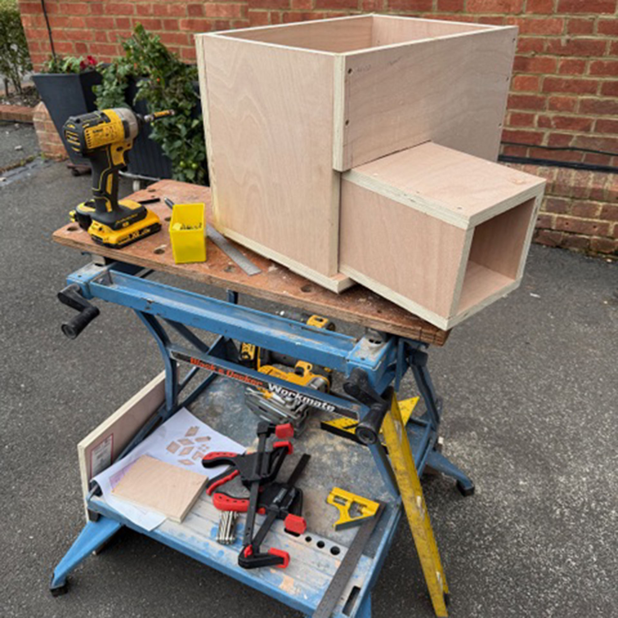 DIY hedgehog house in build stage