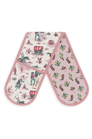 Cath Kidston Cream Cowgirl Rodeo Double Oven 100% Cotton Gloves