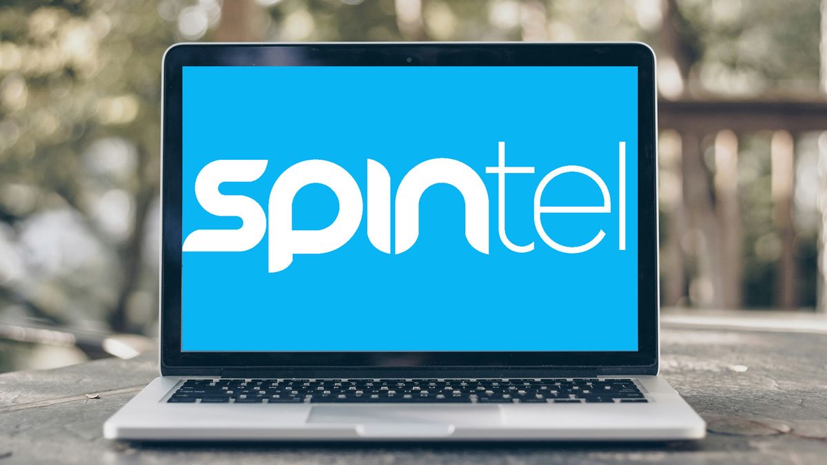 SpinTel NBN logo on a MacBook screen