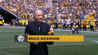 Bruce Dickinson takes the field in Pittsburgh