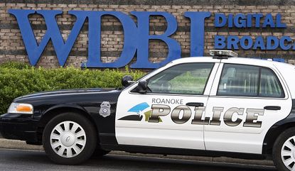 Roanoke Police car outside of WDBJ television studios