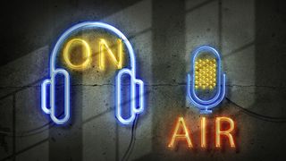 Fluorescent sign saying 'on air'