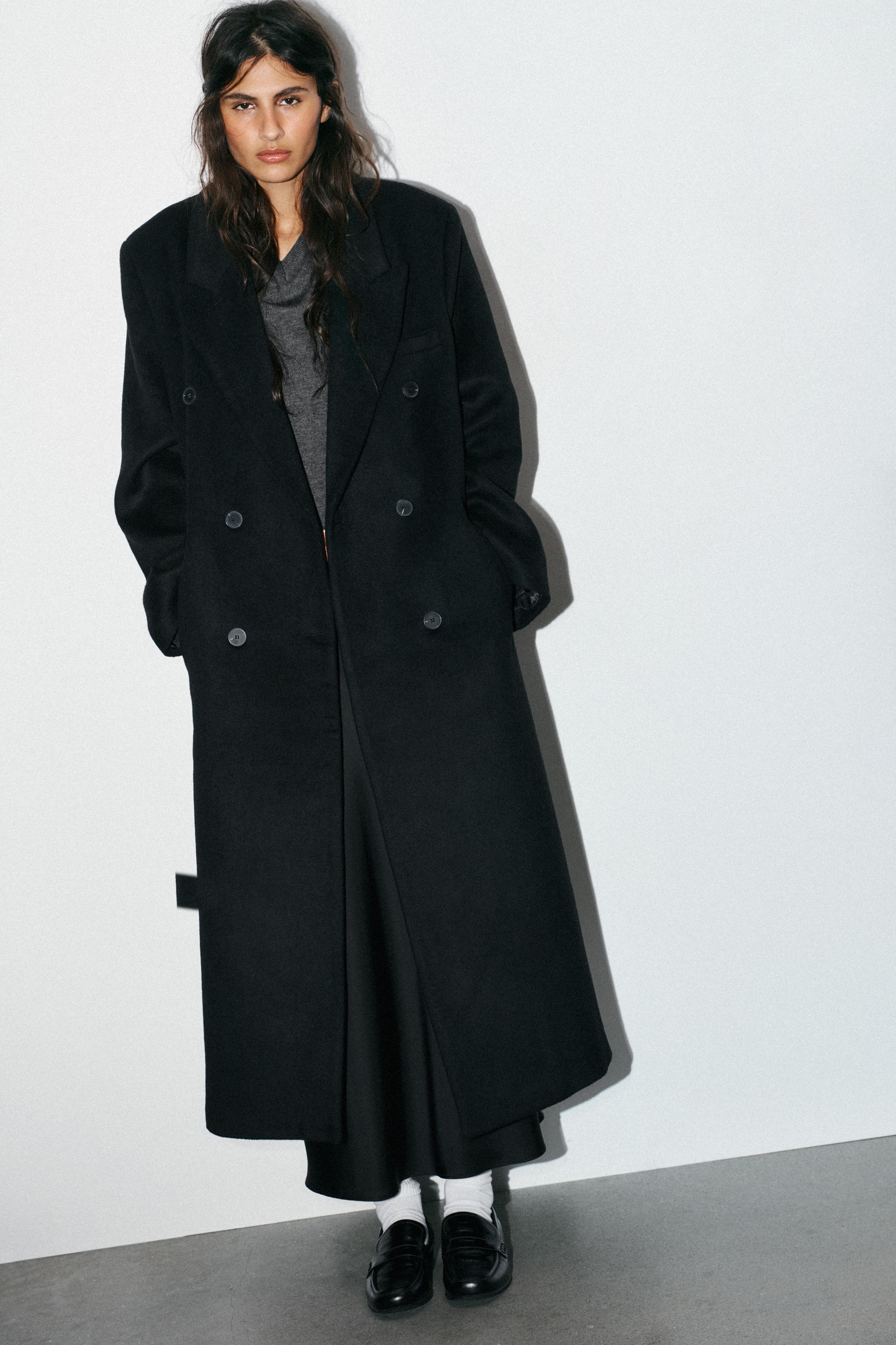 Extra Long Wool Blend Coat