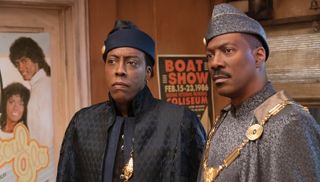 Arsenio Hall and Eddie Murphy reprise their roles as Semmi and Prince Akeem in Craig Brewer's 'Coming 2 America'.