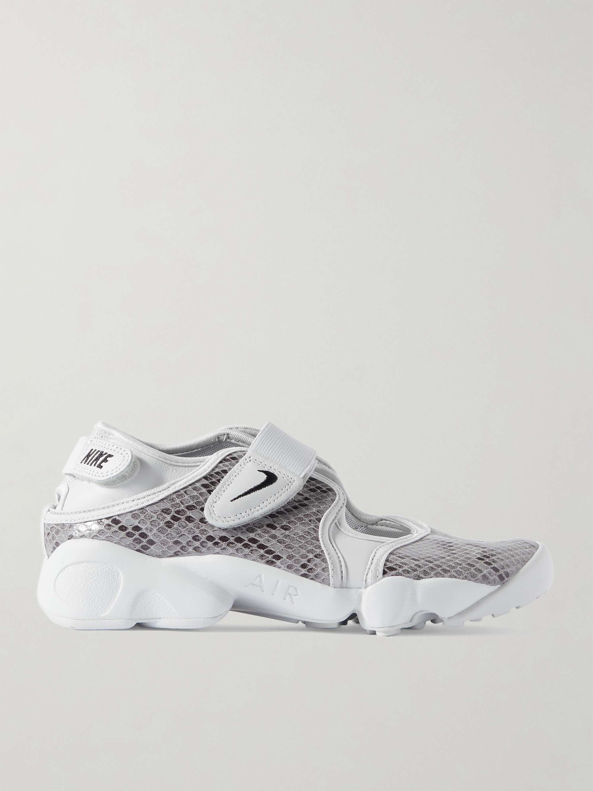 Air Rift Snake-Effect Leather Split-Toe Sneakers