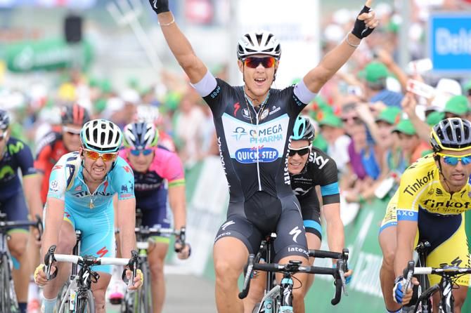 Matteo Trentin (Omega Pharma-Quickstep) wins stage 6 in the Tour de Suisse