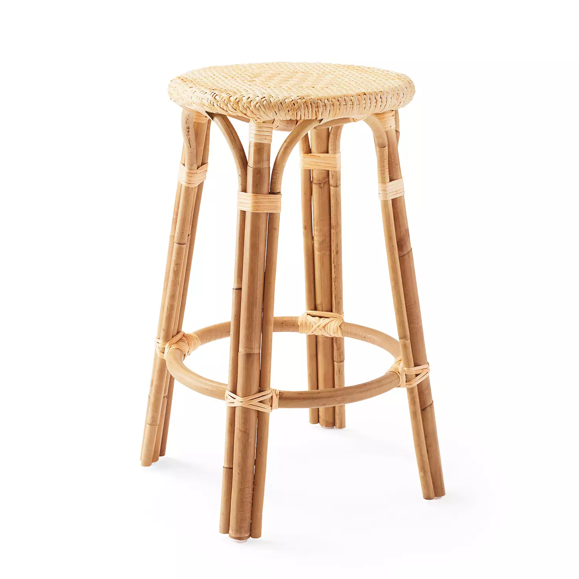 a rattan bar stool