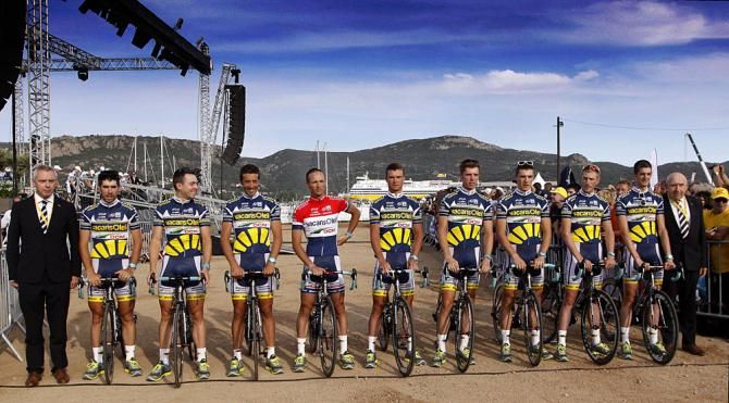 The Vacansoleil team with new Dutch champion Johnny Hoogerland
