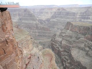 The Grand Canyon Skywalk, 4,000 feet above the floor in the Grand Canyon West area.