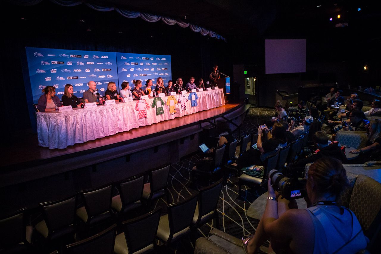 The scene at today's press conference