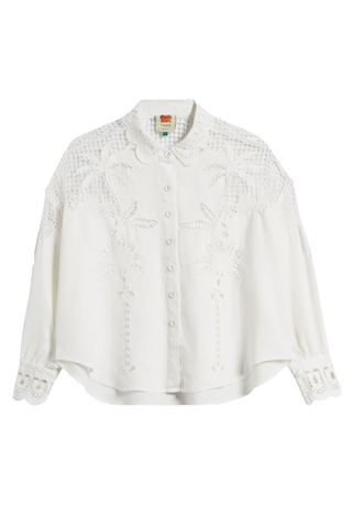 White Palms Linen Button-Up Shirt