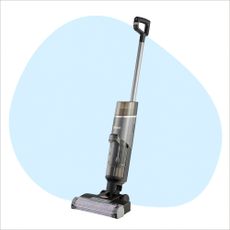 Shark vacuum mop on a blue and white background