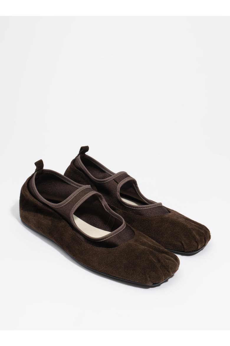 Suede Tricot Ballerina Flats