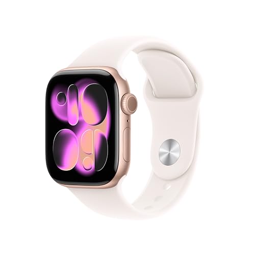 Apple Watch Series 11 Gps 42mm Smartwatch With Rose Gold Aluminium Case With Light Blush Sport Band S/m. Sleep Score, Fitness Tracker, Health Monitoring, Always-On Display, Water Resistant