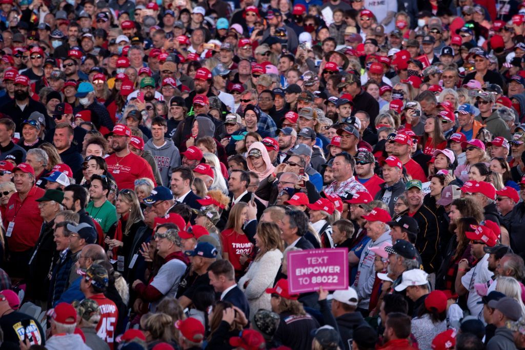 Trump supporters at a rally in Minnesota.