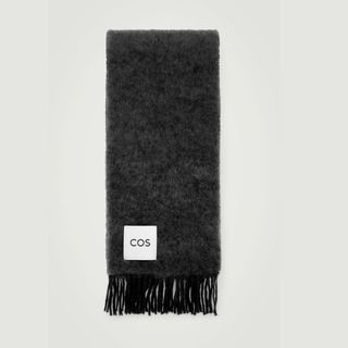 flat lay image of black scarf