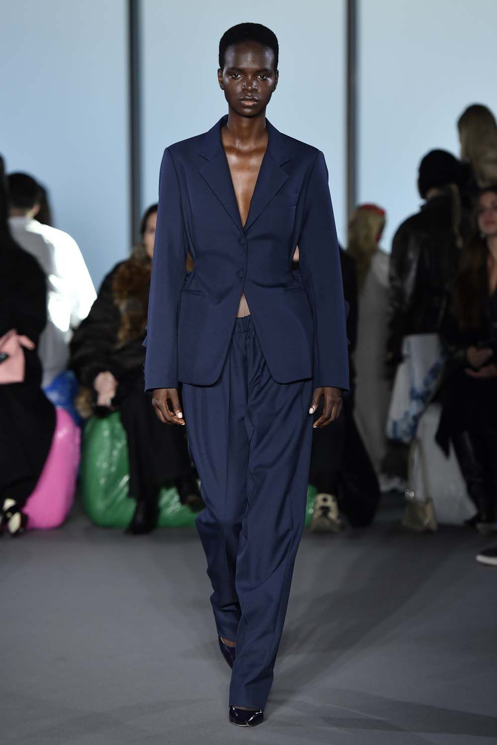 on the runway at London Fashion Week AW23