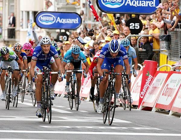 Steegmans gets it from fellow team mate and country man Boonen