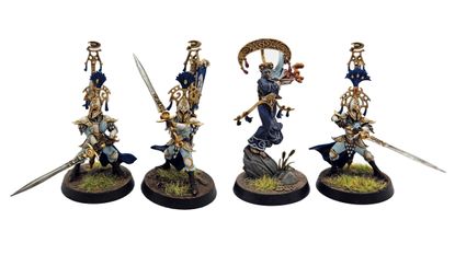 A selection of Lumineth Realm-Lords painted by GamesRadar's Will Salmon