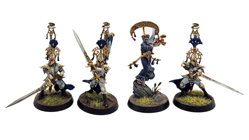 A selection of Lumineth Realm-Lords painted by GamesRadar's Will Salmon