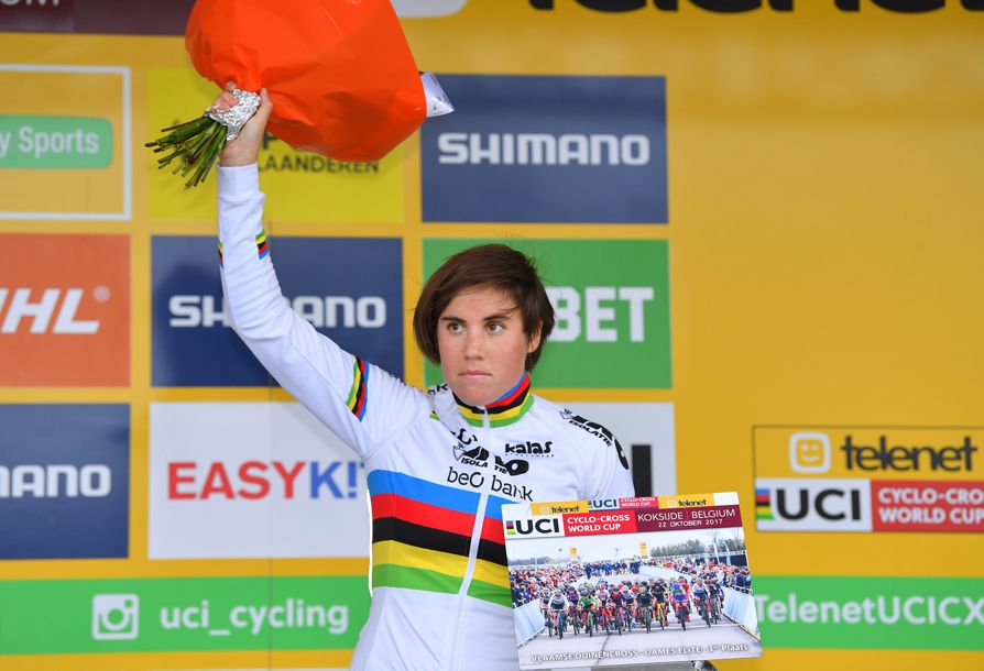 World champion Sanne Cant on the podium